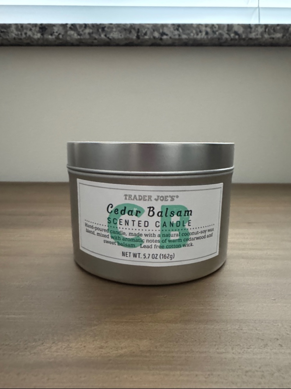 Trader Joe's Cedar Balsam Scented Candle - NEW!